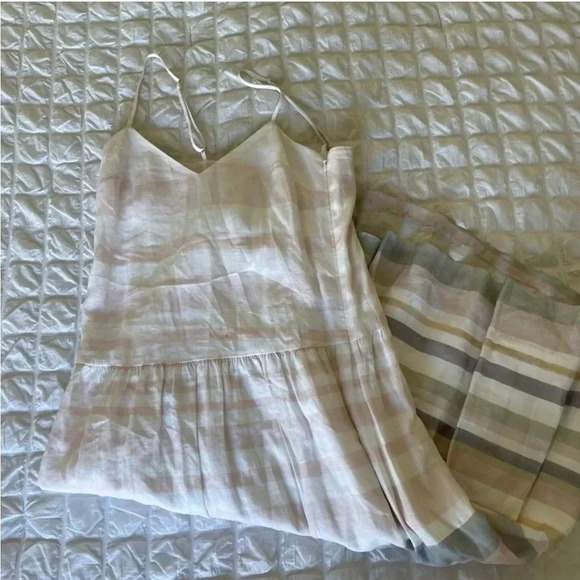 Mara Hoffman linen drop waist stripe midi linen dress - Picture 4 of 10